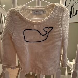 Vineyard Vines Cream Sweater with Navy Whale
